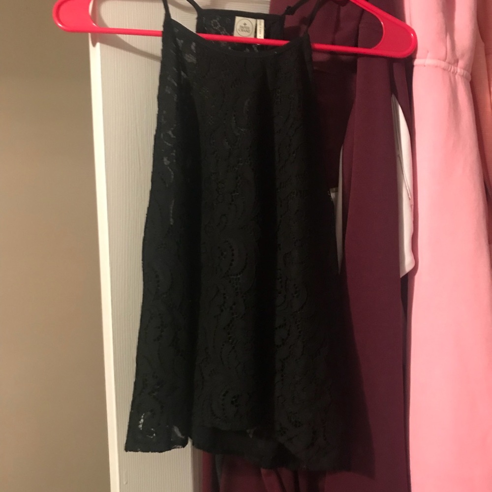 Lace halter tank top